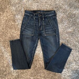 American Eagle Outfitters Blue Ankle Cropped Jeans